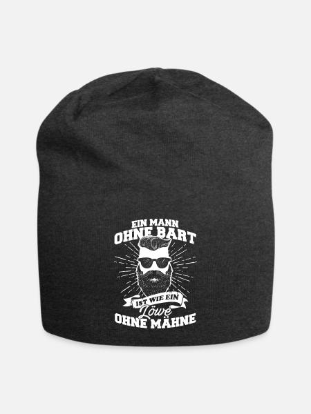 Mann Bart Löwe Vollbart - Jersey-Beanie - Anthrazit