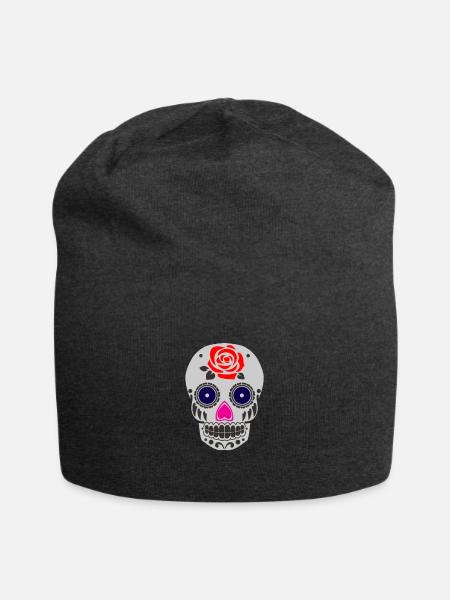 Skull | Totenkopf | Skelett | Mexiko - Jersey-Beanie - Anthrazit