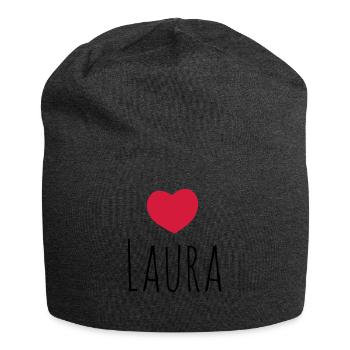 Herz Laura Geschenk - Jersey-Beanie - Anthrazit - Vorne
