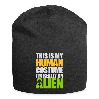 Citation extraterrestre de costume humain - Bonnet en jersey - charbon - Devant