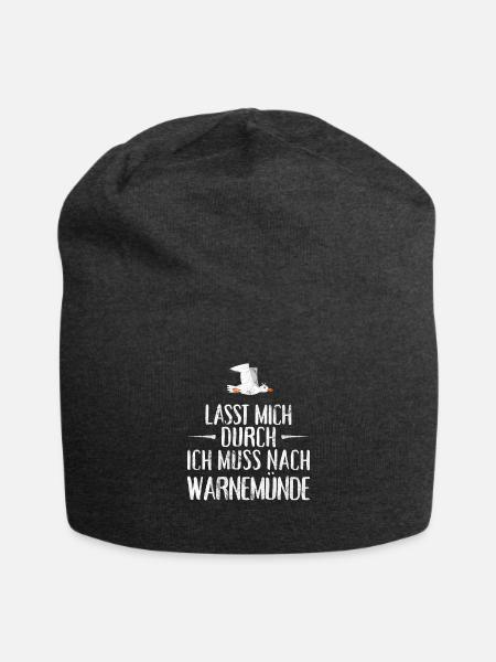 Lasst mich durch ich muss nach Warnemünde Möwe - Jersey-Beanie - Anthrazit
