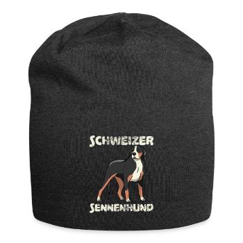 Sennenhund suisse Vintage Retro Tête de chien - Bonnet en jersey - charbon - Devant