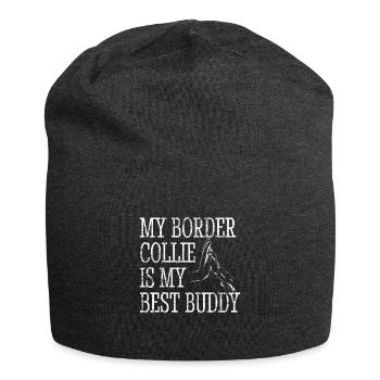 Border Collie papa maman Canine Design - Bonnet en jersey - charbon - Devant