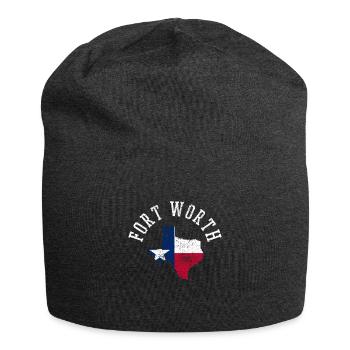 Fort Worth Home State USA Flag Patriotic - Jersey Beanie - charcoal grey - Front