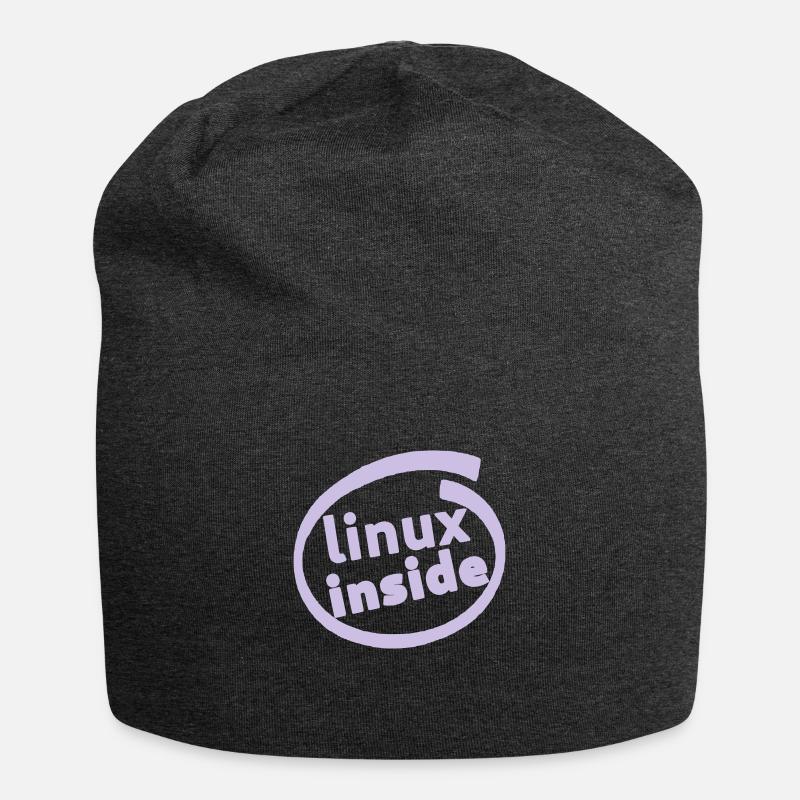 LINUX INSIDE TUX PROGRAMMER LOGO NERD GIFT - Bonnet en jersey - charbon