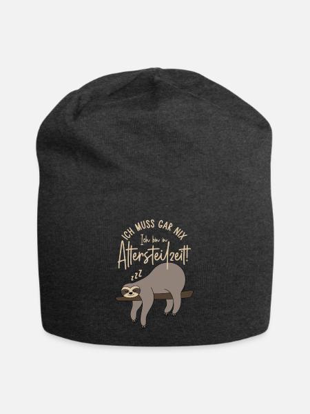 Ich muss gar nix Ich bin in Altersteilzeit - Jersey-Beanie - Anthrazit