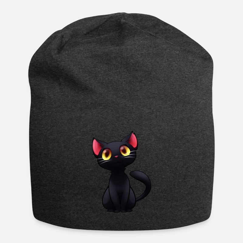 Chat noir - chat noir - Bonnet en jersey - charbon