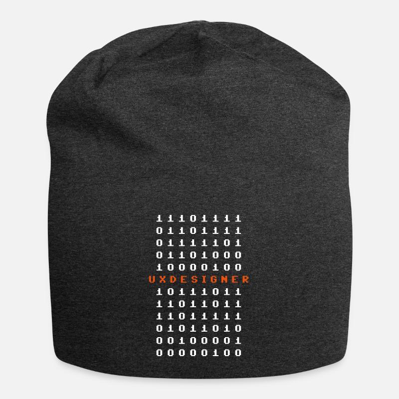 UX Designer Nerd Matrix Bit Bytes Geschenk - Jersey-Beanie - Anthrazit