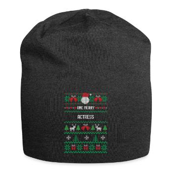 Eine fröhliche Schauspielerin - Jersey-Beanie - Anthrazit - Vorne
