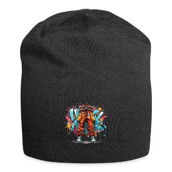 Urban Art Vibes - Abstract Graffiti Design - Jersey Beanie - charcoal grey - Front