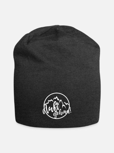 Berge - Aufi gehma Edelweiss - Jersey-Beanie - Anthrazit