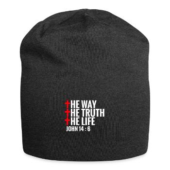 Jesus Cross Jean 14 6 - Bonnet en jersey - charbon - Devant