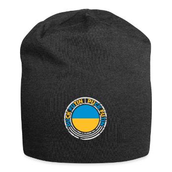 puck futin logo design - Jersey Beanie - charcoal grey - Front