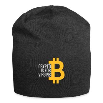 crypto is for virgins - Jersey Beanie - charcoal grey - Front