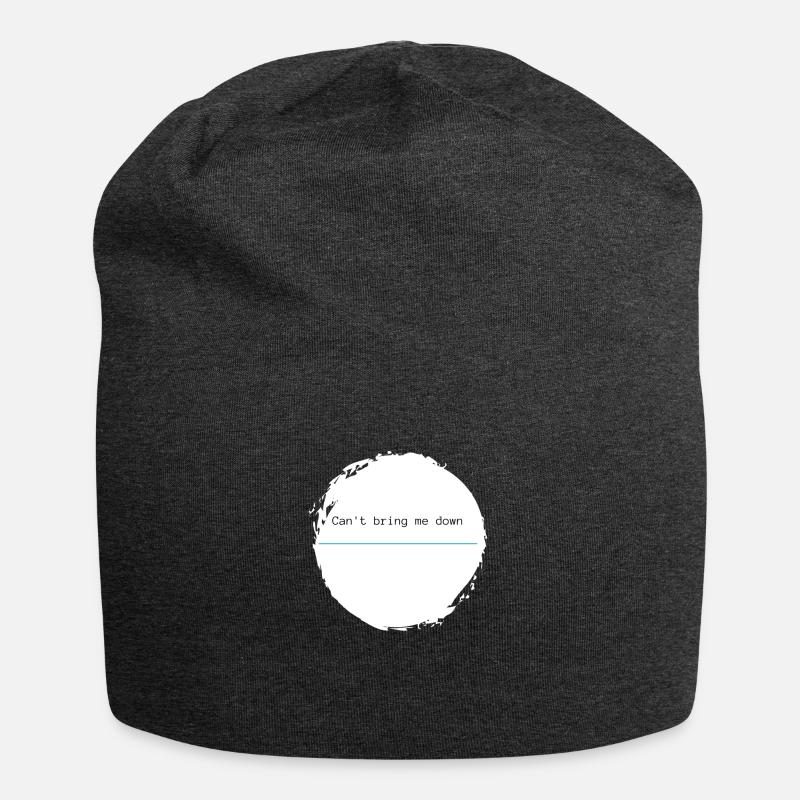 Can't bring me down - blue hyphen - Jersey Beanie - charcoal grey