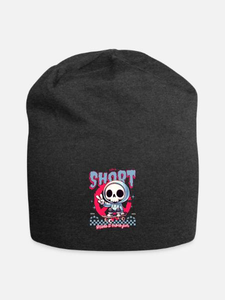 Life is short Make it more fun - Jersey-Beanie - Anthrazit