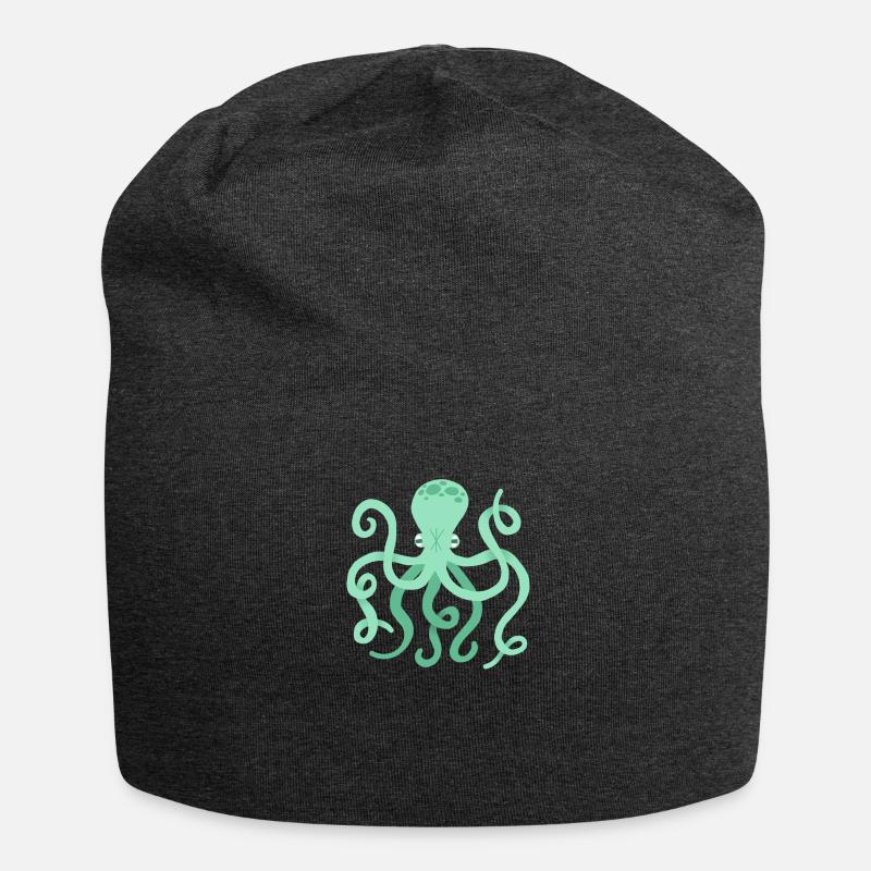 octopus - Jersey Beanie - charcoal grey
