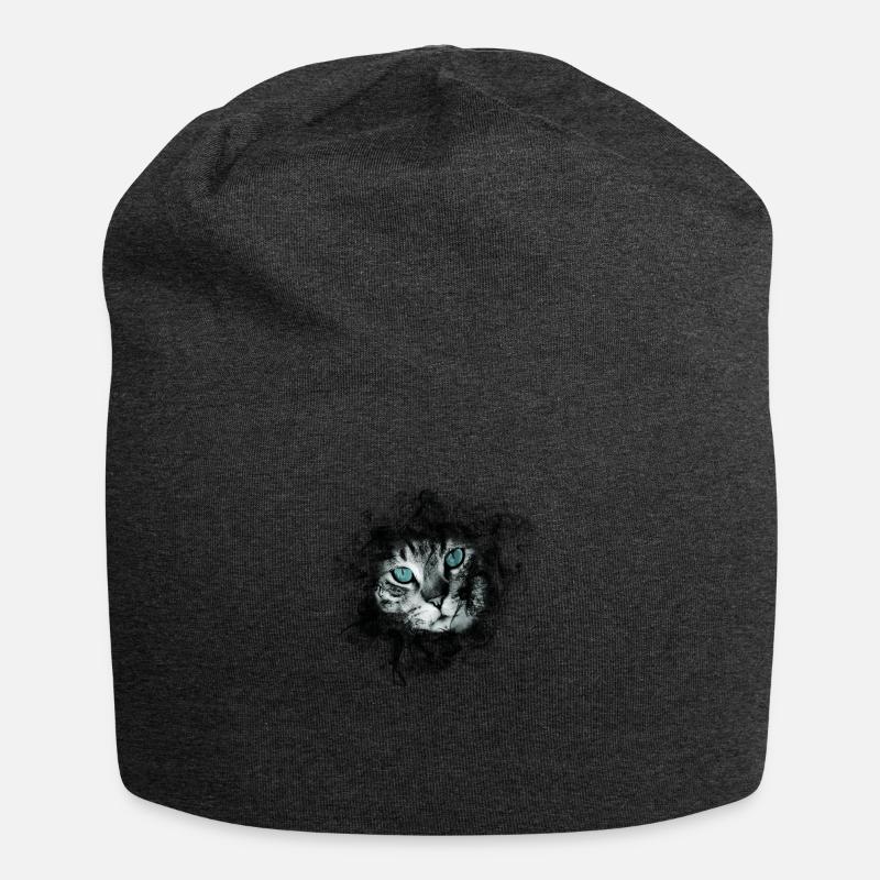 Chat - Bonnet en jersey - charbon