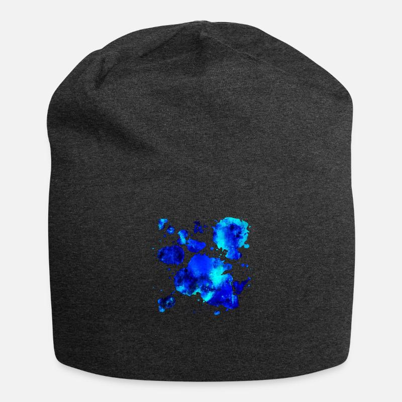 gxp psychedelic color gradient pattern WF blue - Jersey Beanie - charcoal grey