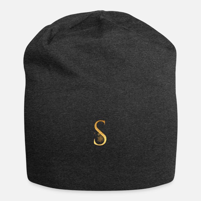 Anfangsbuchstabe S - Jersey-Beanie - Anthrazit