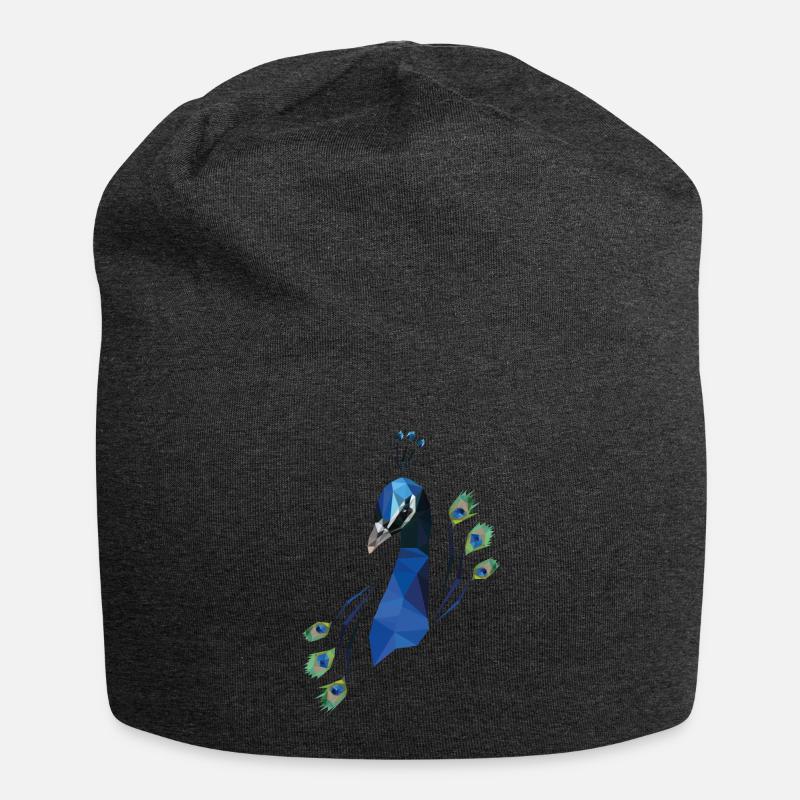 blauer Pfau - Jersey-Beanie - Anthrazit