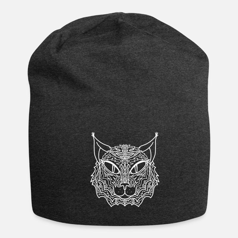 Chat Mandala - Bonnet en jersey - charbon