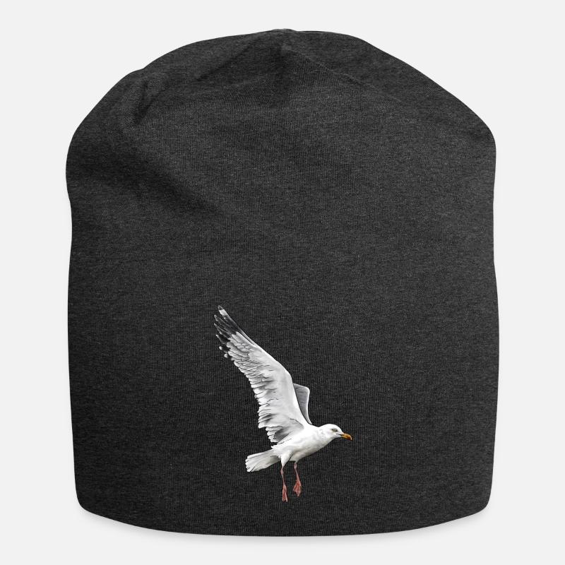 Silbermöwe im Flug - Jersey-Beanie - Anthrazit