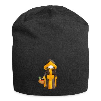 Münchner Kindl with mask and shopping basket - Jersey Beanie - charcoal grey - Front
