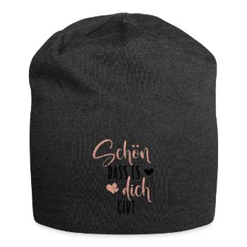 Schön dass es dich gibt - Jersey-Beanie - Anthrazit - Vorne