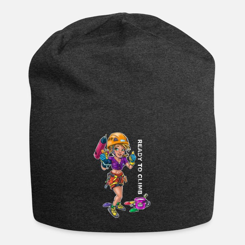Bereit 00 zu klettern - Jersey-Beanie - Anthrazit