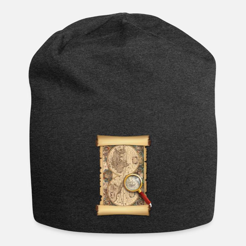 Old map - Jersey Beanie - charcoal grey