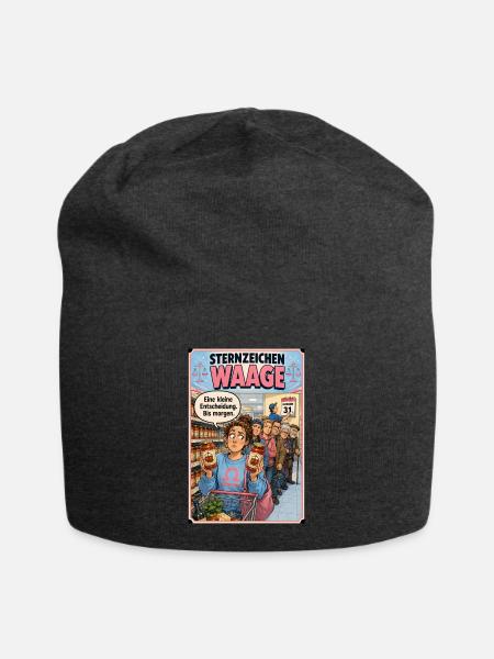 Sternzeichen Waage - Humor für Unentschlossene - Jersey-Beanie - Anthrazit