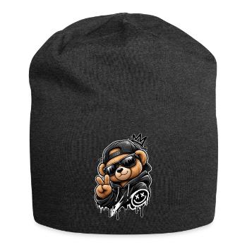 Graffiti Panda King Pullover Hoodie - Jersey Beanie - charcoal grey - Front