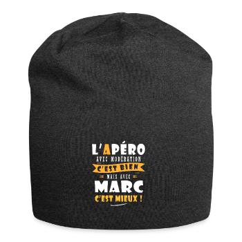 Marc Cadeau Humour personnalisé cadeau marc - Bonnet en jersey - charbon - Devant