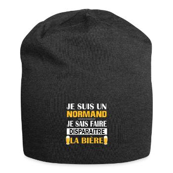 Maillot normand normandie bière humoristique apéro - Bonnet en jersey - charbon - Devant