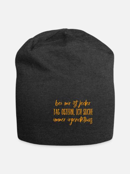 bei mir ist jeden Tag Ostern - Jersey-Beanie - Anthrazit