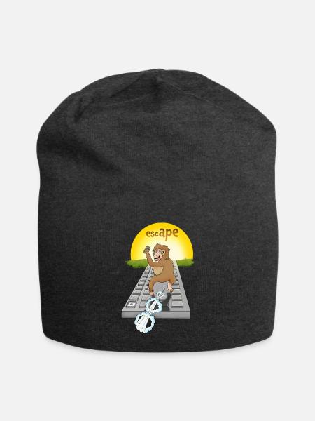 Humorvolles Affen-Design mit Tastatur - Jersey-Beanie - Anthrazit