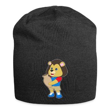 Lion Vase - Jersey Beanie - charcoal grey - Front