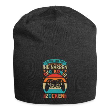 Reicht mir den Controller, der König will zocken - Jersey-Beanie - Anthrazit - Vorne