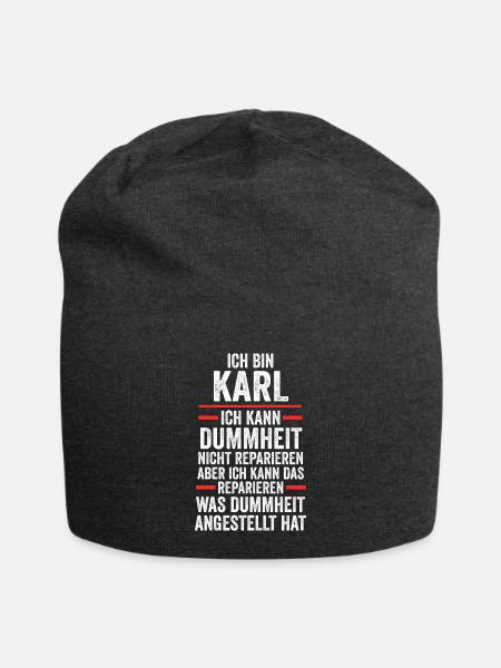 Vorname Name Karl - Jersey-Beanie - Anthrazit