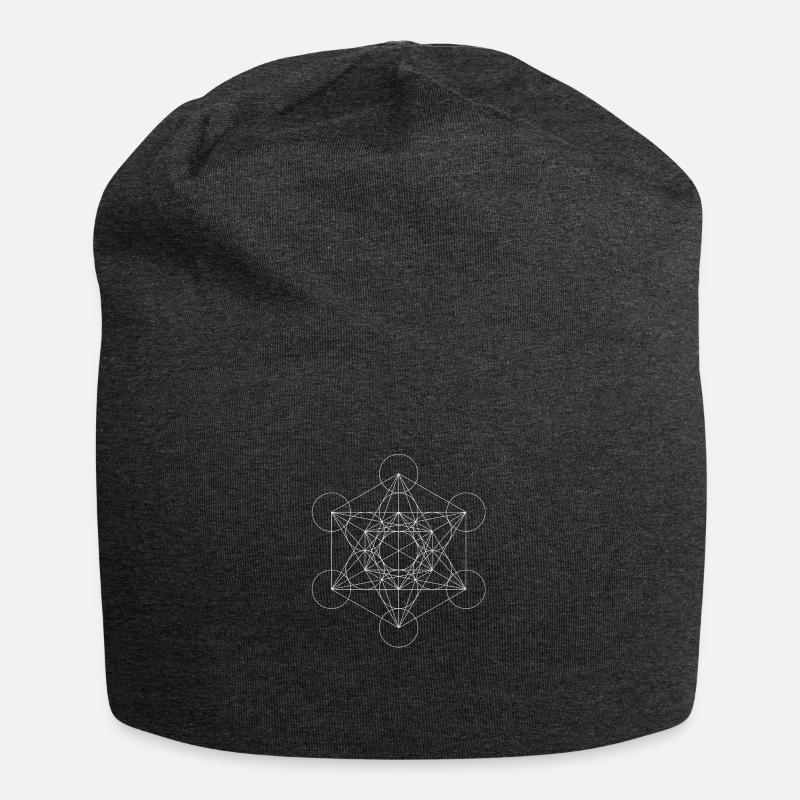 Le cube de Metatron blanc - Bonnet en jersey - charbon