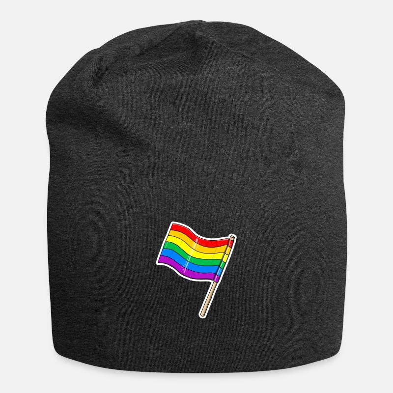 Rainbow flag - Jersey Beanie - charcoal grey