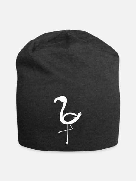 Flamingo simpel weiss - Jersey-Beanie - Anthrazit