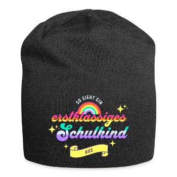 Lustiges Shirt zur Einschulung & 1. Klasse - Jersey-Beanie - Anthrazit - Vorne