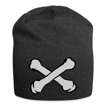 Crossing Bones Silhouette - Jersey Beanie - charcoal grey - Front