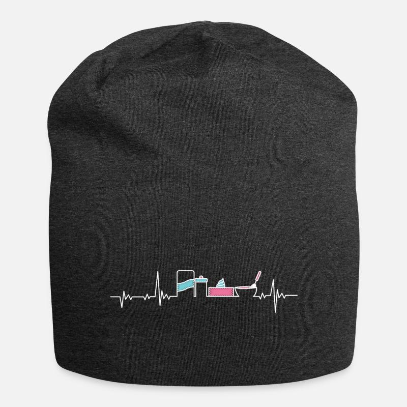 Backen Herzschlag - Jersey-Beanie - Anthrazit