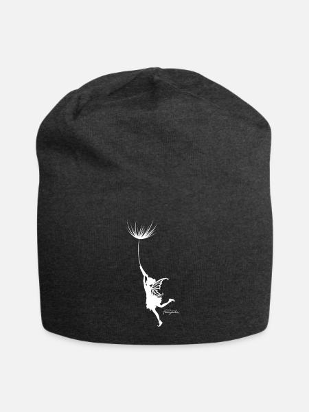 Vom Winde verweht Feen Motiv mit Pusteblumen Samen - Jersey-Beanie - Anthrazit