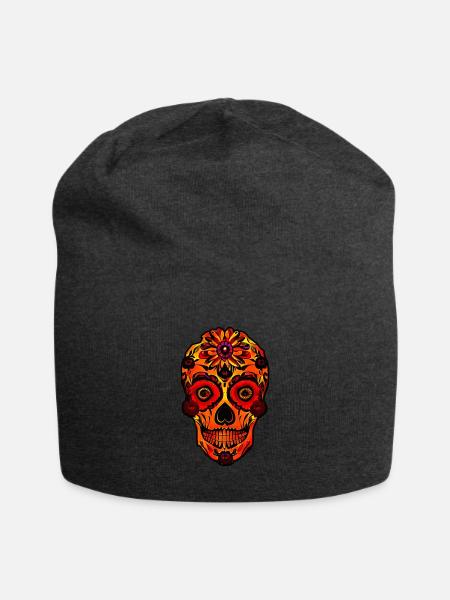 Skull on Fire - Jersey-Beanie - Anthrazit