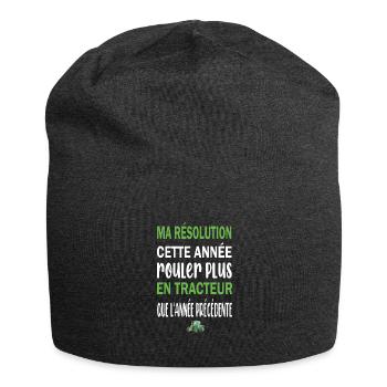 Ma résolution cette année rouler plus en tracteur - Bonnet en jersey - charbon - Devant