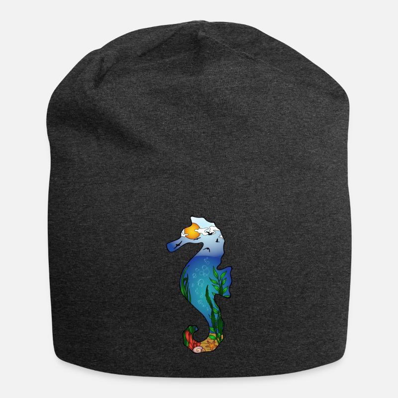 Seepferdchen Silhouette - Jersey-Beanie - Anthrazit